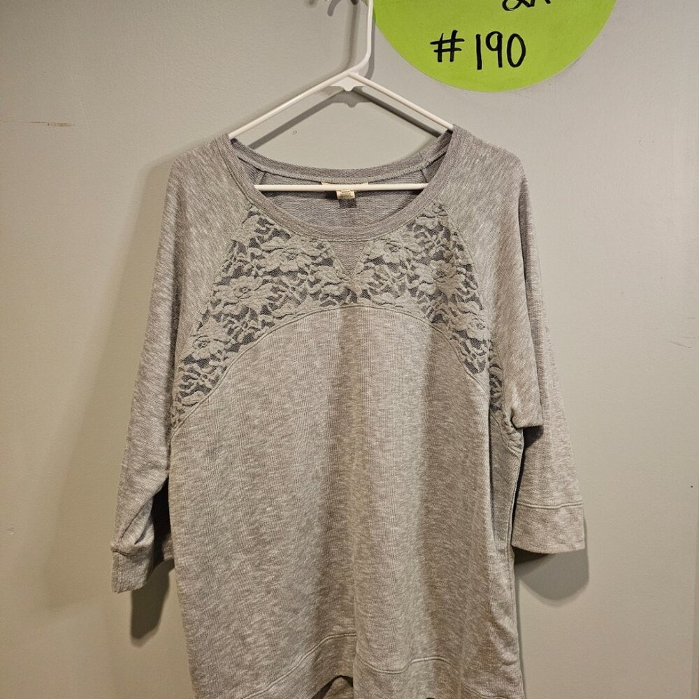 Grey and Lace Sweater